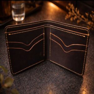 Home bifold leather wallet