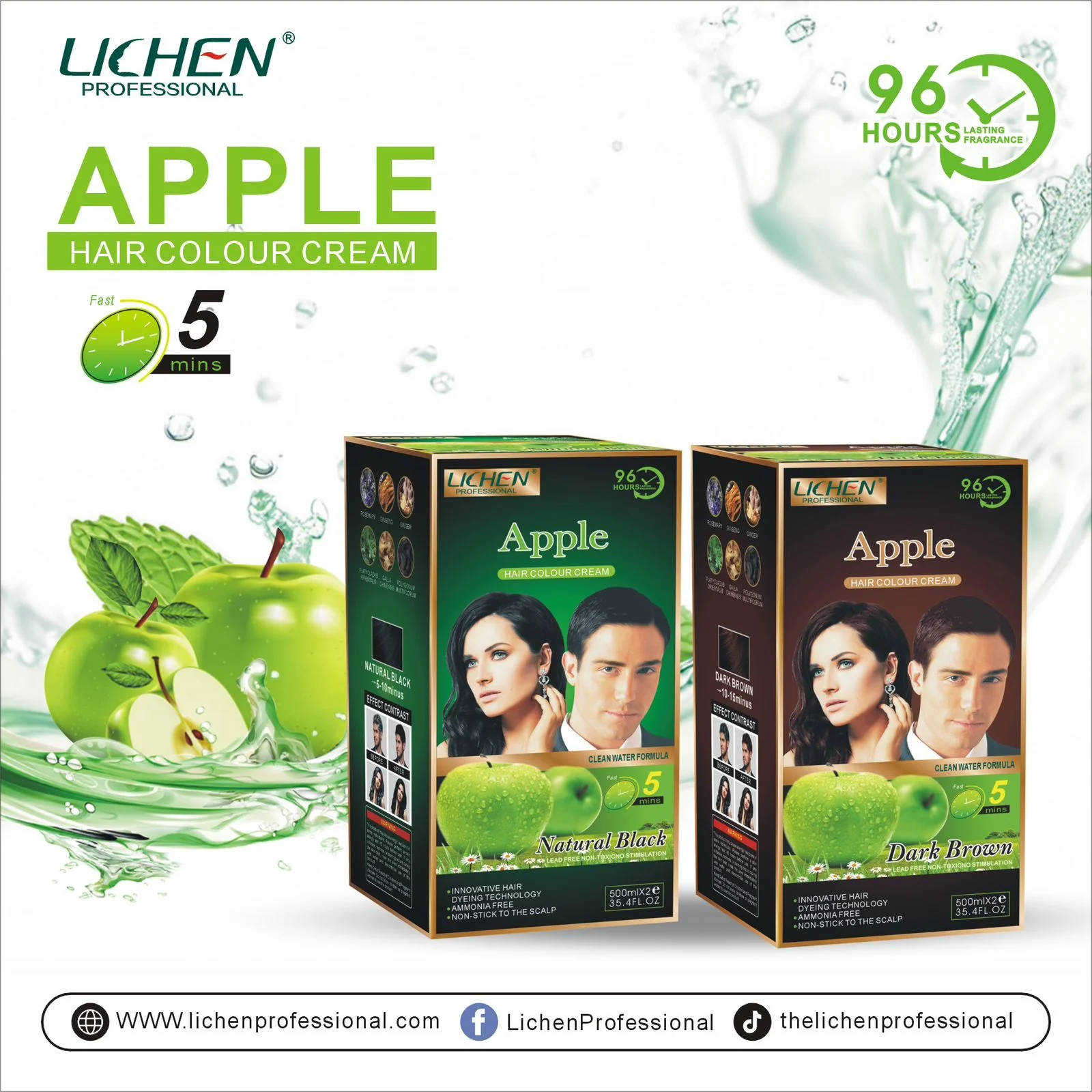 lichen apple hair colour cream 1000ml 500ml cream + 500ml developer lichen apple hair colour cream 1000ml 500ml cream + 500ml developer